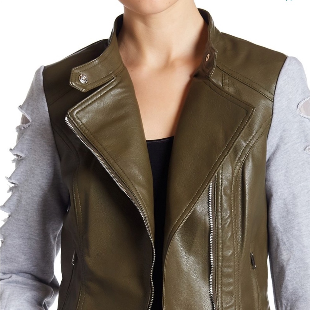 NWT-BNCI by Blanc Noir Faux Leather Moto Jacket